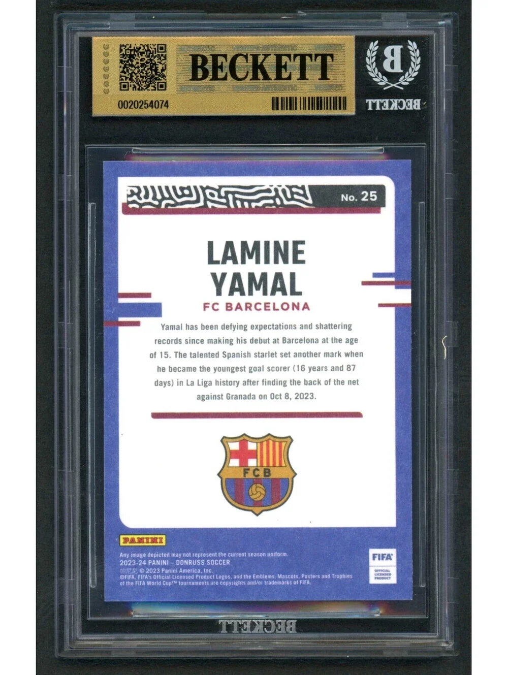 2023-24 Panini Donruss FIFA the Rookies Lamine Yamal #25 (RC) BGS 9.5 Gem Mint